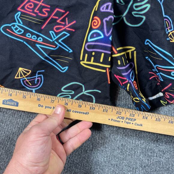 Surf Society Swim Shorts Men's Large Black/Multicolor Doodle AOP Party Beach - Picture 4 of 9